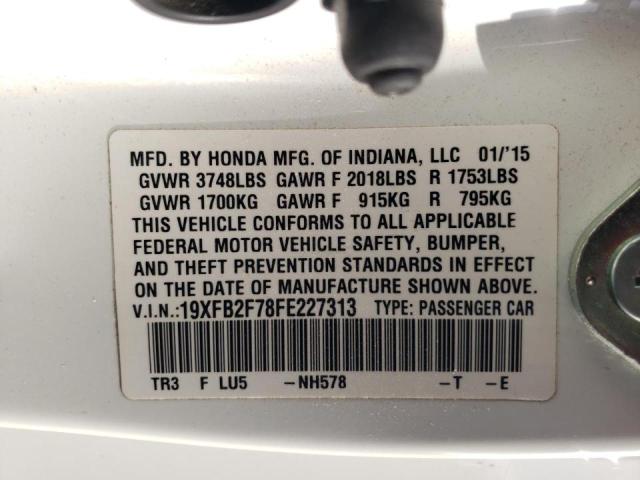 Photo 10 from auction – 2015 HONDA CIVIC SE with VIN 19XFB2F78FE227313