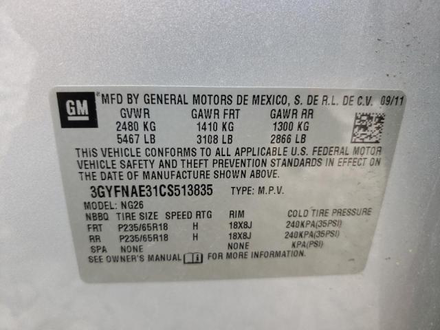 Photo 10 from auction – 2012 CADILLAC SRX LUXURY with VIN 3GYFNAE31CS513835
