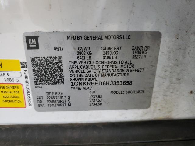 Photo 10 from auction – 2017 CHEVROLET TRAVERSE L with VIN 1GNKRFED6HJ353658
