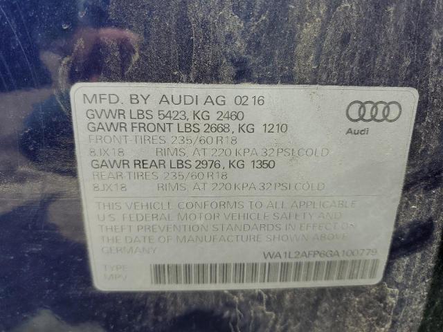 Photo 10 from auction – 2016 AUDI Q5 PREMIUM with VIN WA1L2AFP6GA100779