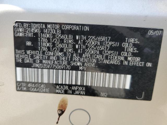 Photo 10 from auction – 2007 TOYOTA RAV4 with VIN JTMZD35V775069170