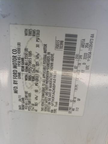 Photo 10 from auction – 2011 FORD RANGER with VIN 1FTKR1AD6BPA51938