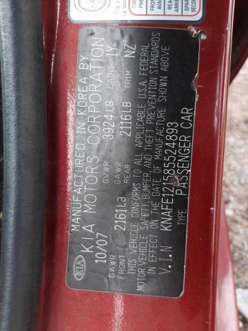 Photo 10 from auction – 2008 KIA SPECTRA EX with VIN KNAFE121585524893
