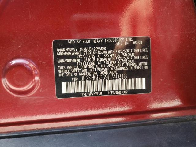 Photo 10 from auction – 2009 SUBARU FORESTER 2 with VIN JF2SH66639H740318