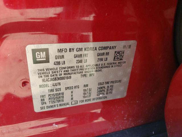 Photo 10 from auction – 2019 BUICK ENCORE PRE with VIN KL4CJASB3KB801649