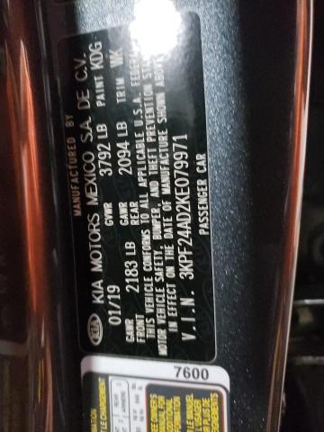 Photo 10 from auction – 2019 KIA FORTE FE with VIN 3KPF24AD2KE079971
