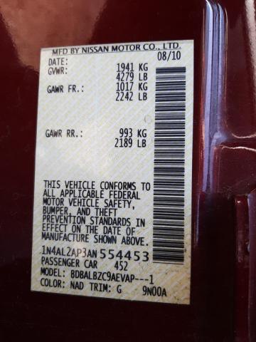Photo 10 from auction – 2010 NISSAN ALTIMA BAS with VIN 1N4AL2AP3AN554453