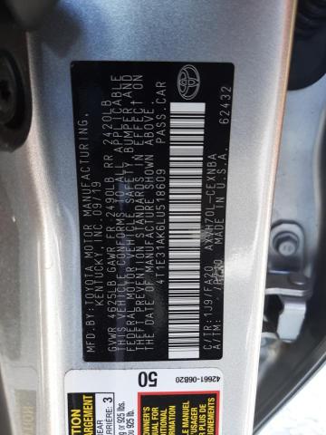 Photo 10 from auction – 2020 TOYOTA CAMRY LE with VIN 4T1E31AK6LU518609