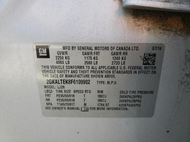 Photo 10 from auction – 2015 GMC TERRAIN SL with VIN 2GKALTEK8F6109902