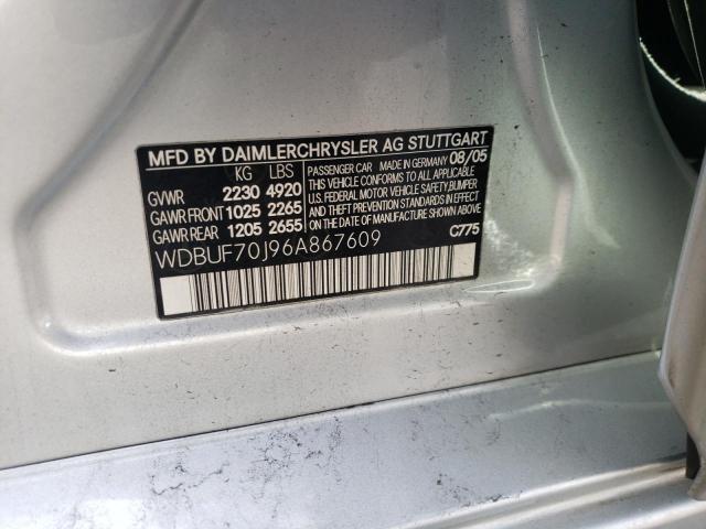 Photo 10 from auction – 2006 MERCEDES-BENZ E 500 with VIN WDBUF70J96A867609