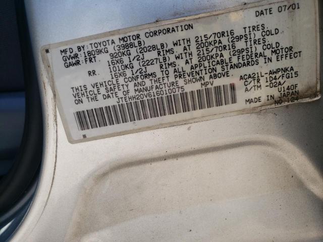 Photo 10 from auction – 2001 TOYOTA RAV4 with VIN JTEHH20V616010075
