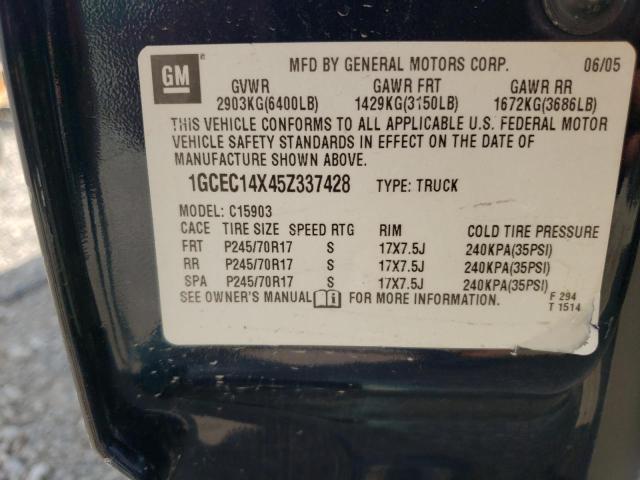 Photo 10 from auction – 2005 CHEVROLET SILVERADO with VIN 1GCEC14X45Z337428
