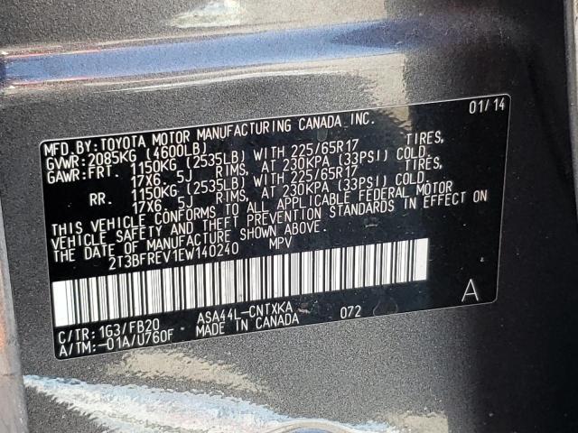 Photo 10 from auction – 2014 TOYOTA RAV4 LE with VIN 2T3BFREV1EW140240