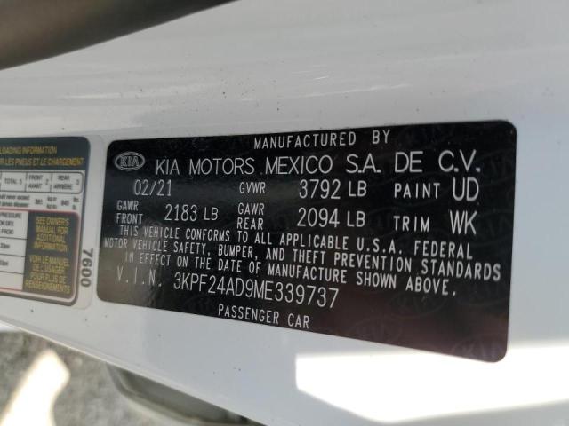 Photo 10 from auction – 2021 KIA FORTE FE with VIN 3KPF24AD9ME339737