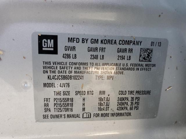 Photo 10 from auction – 2013 BUICK ENCORE with VIN KL4CJCSB6DB102241