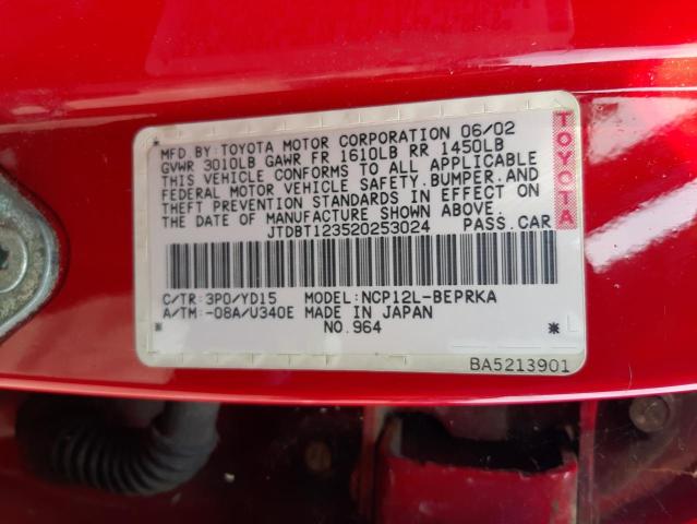 Photo 10 from auction – 2002 TOYOTA ECHO with VIN JTDBT123520253024