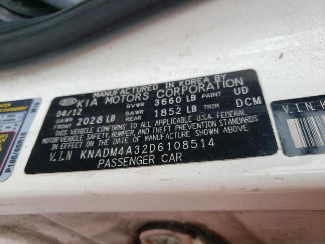 Photo 10 from auction – 2013 KIA RIO LX with VIN KNADM4A32D6108514