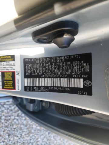 Photo 10 from auction – 2011 TOYOTA AVALON BAS with VIN 4T1BK3DB0BU385311