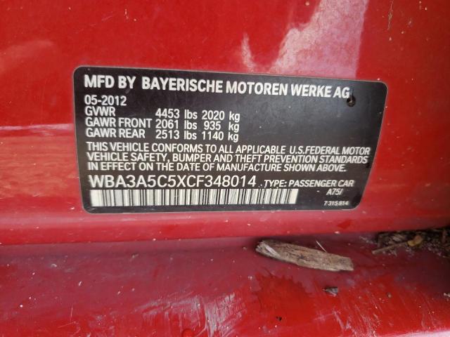 Photo 10 from auction – 2012 BMW 328 I with VIN WBA3A5C5XCF348014