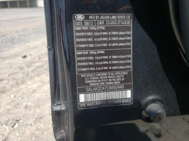 Photo 10 from auction – 2013 LAND ROVER LR4 HSE LU with VIN SALAK2D47DA692449