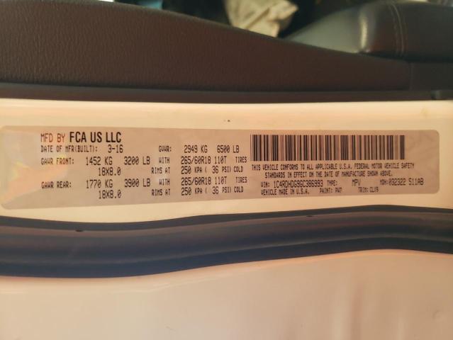 Photo 10 from auction – 2016 DODGE DURANGO with VIN 1C4RDHDG9GC386993