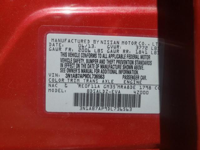 Photo 10 from auction – 2013 NISSAN SENTRA S with VIN 3N1AB7AP9DL736563