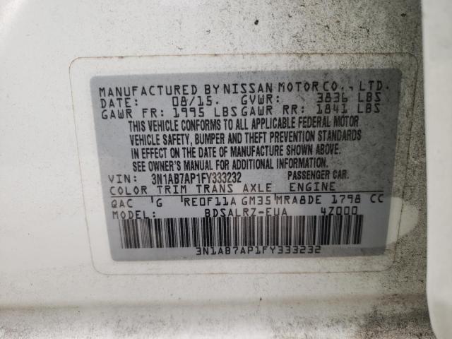 Foto 10 de la subasta – 2015 NISSAN SENTRA S con VIN 3N1AB7AP1FY333232