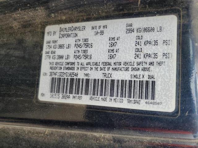 Photo 10 from auction – 2000 DODGE RAM 1500 with VIN 3B7HF13Z2YG102540