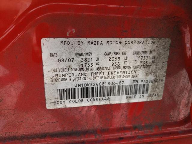 Photo 10 from auction – 2008 MAZDA 3 I with VIN JM1BK32G081806487
