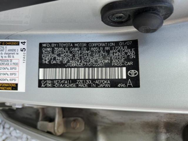 Photo 10 from auction – 2007 TOYOTA COROLLA CE with VIN JTDBR32E770122261