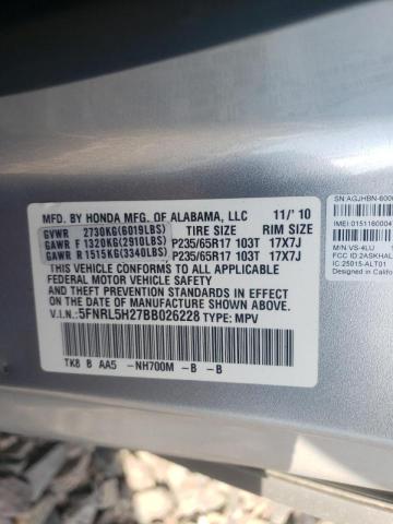 Photo 10 from auction – 2011 HONDA ODYSSEY LX with VIN 5FNRL5H27BB026228