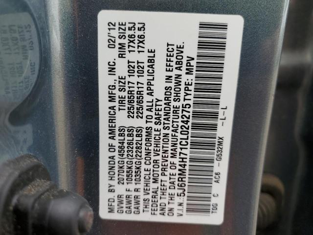 Photo 10 from auction – 2012 HONDA CR-V EXL with VIN 5J6RM4H71CL024275