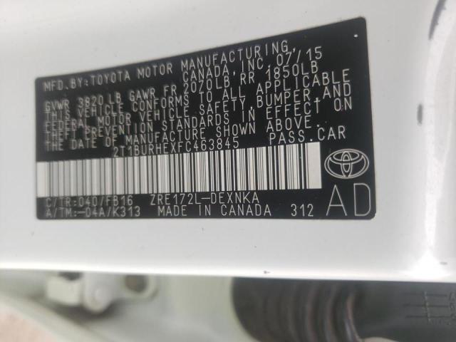 Photo 10 from auction – 2015 TOYOTA COROLLA L with VIN 2T1BURHEXFC463845