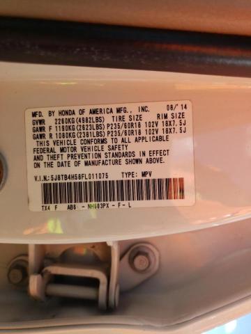 Photo 10 from auction – 2015 ACURA RDX TECHNO with VIN 5J8TB4H58FL011075