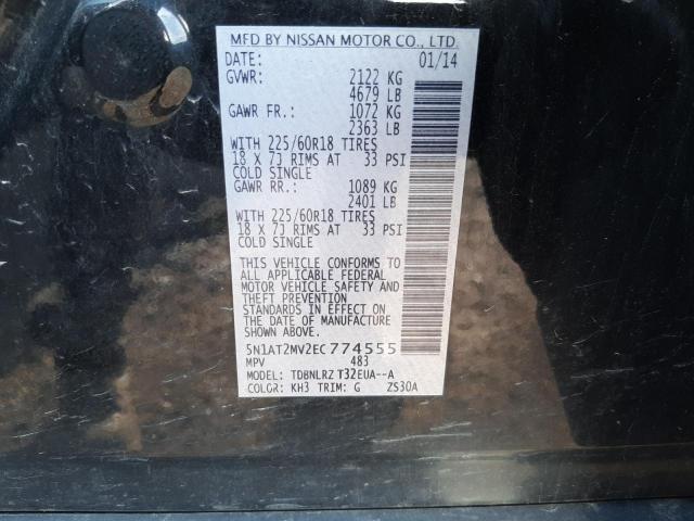 Photo 10 from auction – 2014 NISSAN ROGUE S with VIN 5N1AT2MV2EC774555