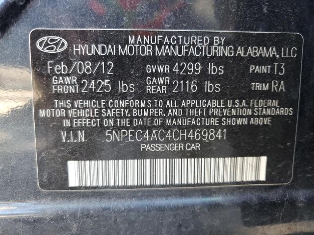 Photo 10 from auction – 2012 HYUNDAI SONATA SE with VIN 5NPEC4AC4CH469841