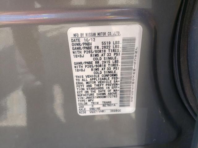 Photo 10 from auction – 2013 INFINITI FX37 with VIN JN8CS1MWXDM172793