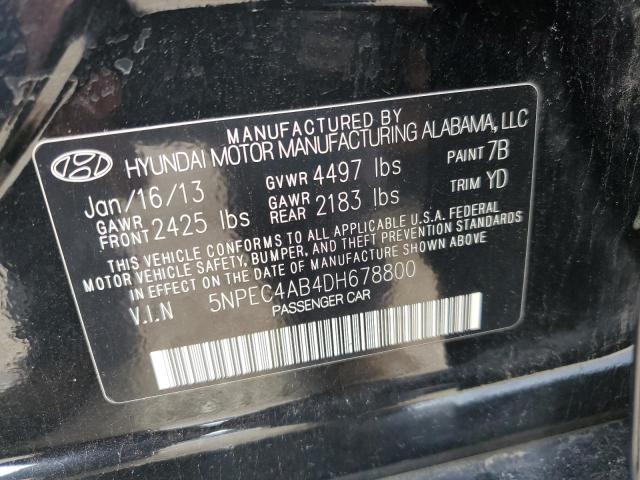 Photo 10 from auction – 2013 HYUNDAI SONATA SE with VIN 5NPEC4AB4DH678800
