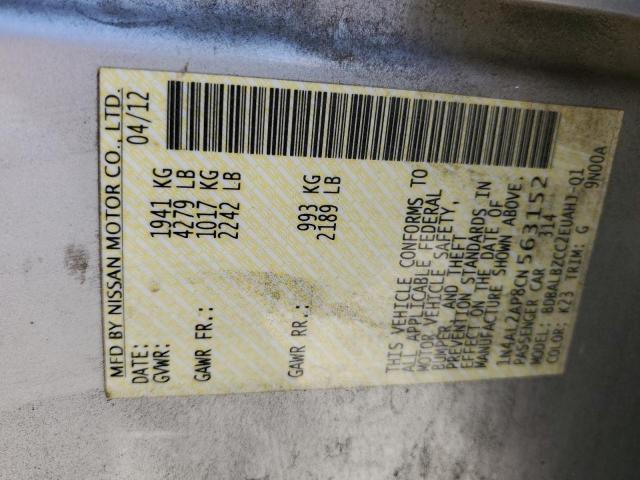 Photo 10 from auction – 2012 NISSAN ALTIMA BAS with VIN 1N4AL2AP8CN563152