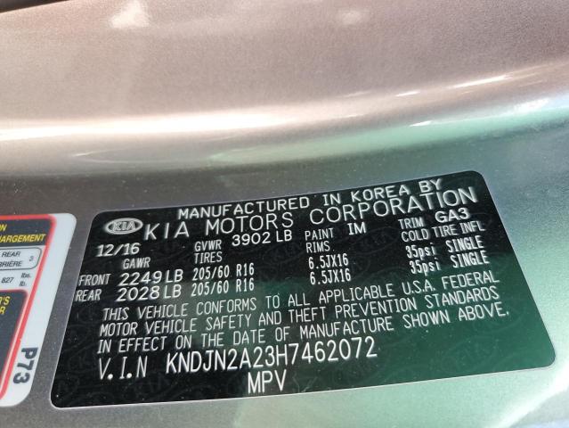 Photo 10 from auction – 2017 KIA SOUL with VIN KNDJN2A23H7462072
