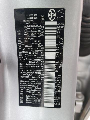 Photo 10 from auction – 2016 TOYOTA COROLLA L with VIN 5YFBURHEXGP467802