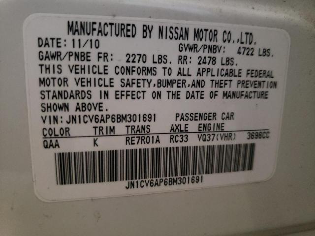 Photo 10 from auction – 2011 INFINITI G37 BASE with VIN JN1CV6AP6BM301691