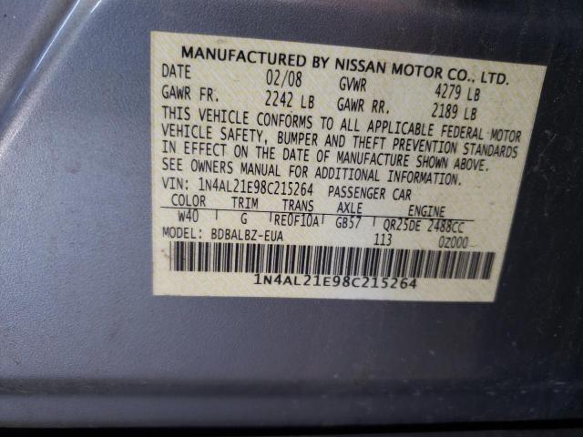 Photo 10 from auction – 2008 NISSAN ALTIMA 2.5 with VIN 1N4AL21E98C215264