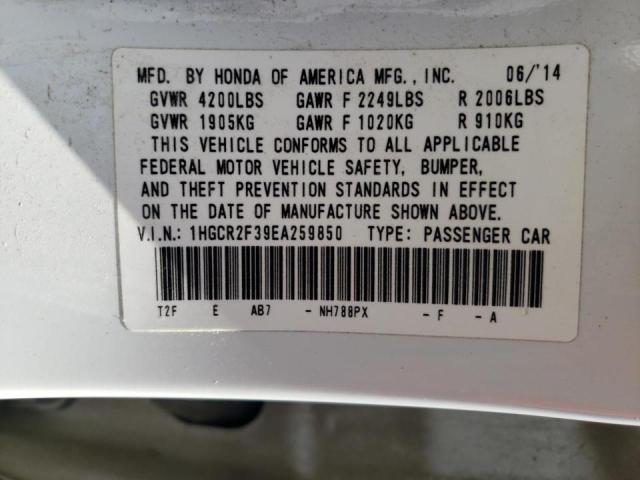 Photo 10 from auction – 2014 HONDA ACCORD LX with VIN 1HGCR2F39EA259850