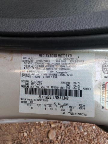 Photo 10 from auction – 2007 LINCOLN MKZ with VIN 3LNHM26T57R671349