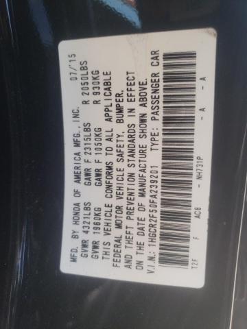 Photo 10 from auction – 2015 HONDA ACCORD SPO with VIN 1HGCR2F50FA239201