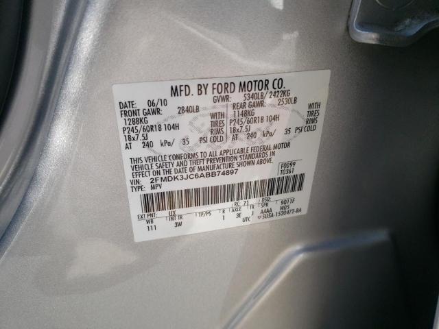 Photo 10 from auction – 2010 FORD EDGE SEL with VIN 2FMDK3JC6ABB74897