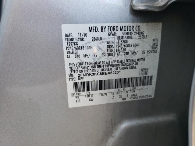 Photo 10 from auction – 2011 FORD EDGE LIMIT with VIN 2FMDK3KC8BBA62201