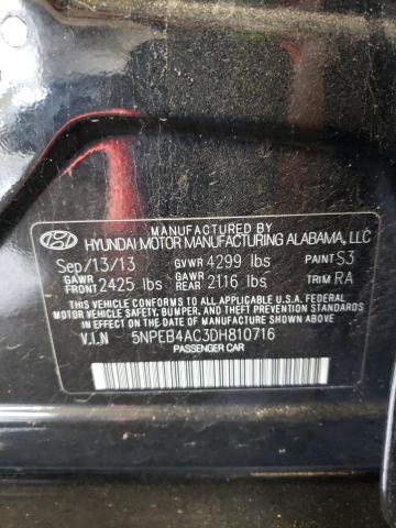 Photo 10 from auction – 2013 HYUNDAI SONATA with VIN 5NPEB4AC3DH810716