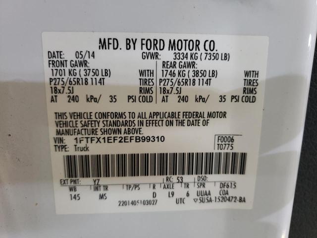 Photo 10 from auction – 2014 FORD F150 SUPER with VIN 1FTFX1EF2EFB99310